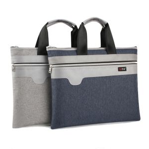 FUTUI Paper Organizer Documents File Bag Oxford Cloth Large Capacity Business Briefcase Durable Zipper Closure A4 File Folder Office Supplie
