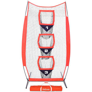 Football Throwing Target Net 8x4ft 3 Pocket QB Trainer Portable Practice