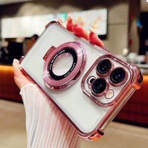 Ốp Có Giá Đỡ Từ Tính Trong Suốt Mạ Lấp Lánh Cho Oppo A5 Pro A5Pro A5X A3 Pro A40 A60 A80 Ốp Mềm Đứng