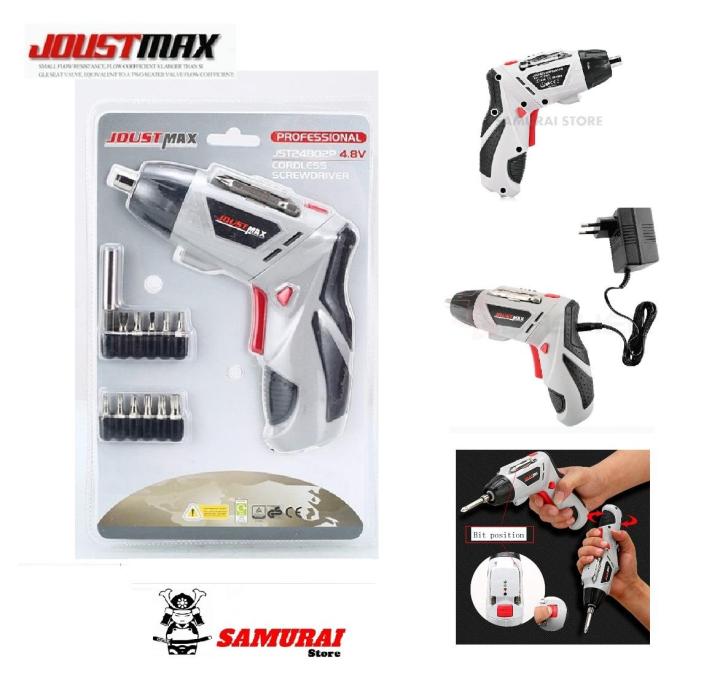JOUST MAX 4.8v cordless battery rechargeable copper electric screwdriver dremel LED light DIY Electric Drill bit Power Tools