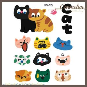 [Carmelun] 1 Sheet 3D Epoxy Resin Transparent Decals INS Cute Black Cat Cartoon Jelly Sticker Decoration For DIY Phone Cases Laptop Tablet