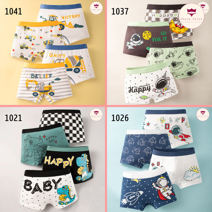 CharmStore - Set 4 quần lót đùi chip đùi bé trai 10-40kg (2-12tuổi ...