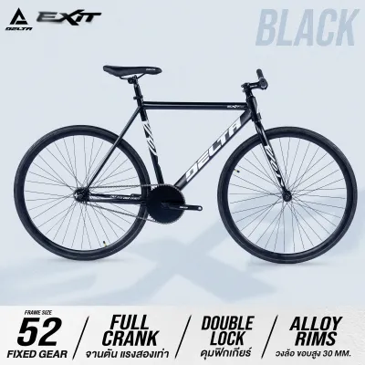 จักรยานฟิกเกียร์ 700c Flat Handlebar (แฮนด์ตรง) ไซส์เฟรม 52 เฟรมเหล็ก ขอบล้ออลูมิเนียมสูง 30 MM. DELTA รุ่น NEW EXIT 01 By MCBIKE สินค้ารับประกันจากผู้ขาย