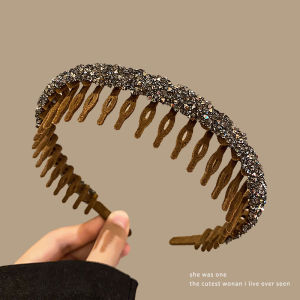 SIGVARD - Bando Sirkam Rambut Cantik Dilapisi Berlian Berkilau Mewah Fashion Wanita Korea BND23