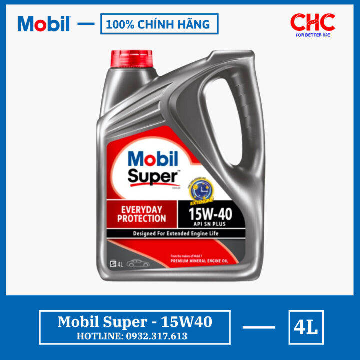 Dầu nhớt Mobil 15W40 Super Everyday Protection SN+ 4L ( nhập khẩu singapore  )