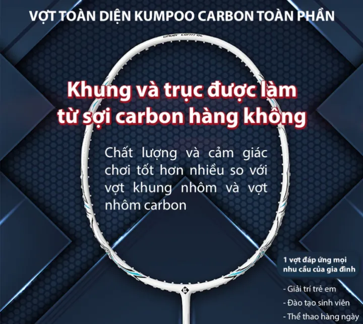 Vợt Cầu Lông Kumpoo K520 Pro Chính Hãng Full Carbon 4U G5 Căng Sẵn 11kg ...