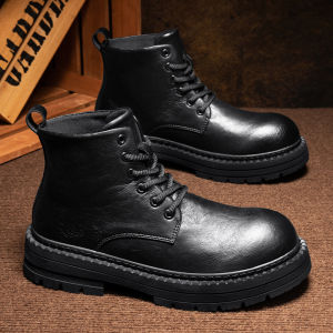COD Sepatu Boots Pria Casual Klasik Fashion Boots Tinggi Formal Kulit Sapi Kerja Karet Ringan Santai Lentur Kekinian 419