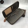 Lee Jeep Camel Long Zip Leather Wallet Genuine Cow Leather Purse Dompet Kulit Panjang. 