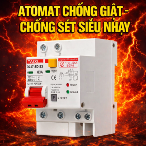 CB Chống Giật Chống Sét Lan Truyền 63A – Ngắt Nhanh An Toàn Cho Nhà Ở & Văn Phòng