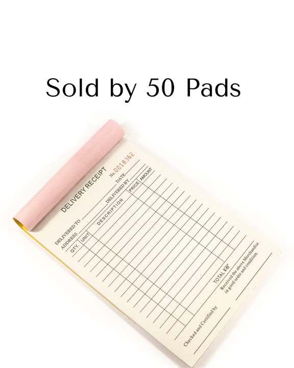 Delivery Receipt Carbonless 1/2 50Pads | Lazada PH