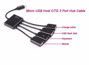Dây chuyển OTG của micro usb chia 3 cổng vào