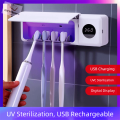 GIFTSTORES 4 Khe cắm Giá đỡ bàn chải đánh răng khử trùng UV Khử trùng thông minh Không đục lỗ Giá đỡ bàn chải đánh răng thông minh Dụng cụ làm sạch bàn chải đánh răng Có thể sạc lại Máy tiệt trùng bàn chải đánh răng điện Hộ gia đình. 