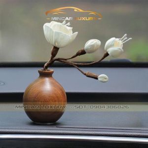Bình Mộc Liên Hoa Trang Trí Taplo Xe Ô Tô Tinh  Cao Cấp - Phụ Kiện Trang Trí Xe Hơi