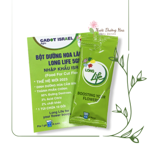 (100 gói) Dưỡng Hoa Tươi Lâu Longlife Gói 5gr Giúp Hoa Lâu Tàn Nở Bông To Không Bị Hôi Nước Hạn Chế Héo Hoa.