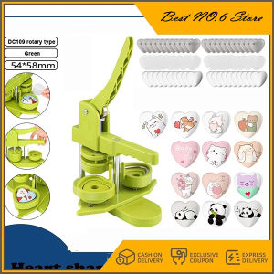 (Local fast shipping+COD) 54mm X58mm heart-shaped badge machine and 100 badge making materials