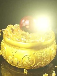 【Ship in 24H】高质量产品大师已开光黄铜聚宝盆摆件米缸铜碗铜的聚宝盆招聚存钱罐财客厅铜制工艺品