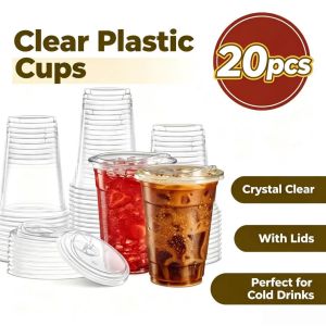 [400ML] 20Pcs Plastic Y/U 95mm Milk Tea Cups
