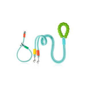 Mojiooสายจูงสุนัขสายจูงเชือกลากสายจูงสุนัขสุนัขพร้อมปลอกคอสายจูงสุนัขหลายฟังก์ชันมีปลอกคอสายจูงสุนัขที่ทันสมัยมีตะขอหมุนได้360 ° เชือกลากทนทานเหมาะสำหรับสัตว์เลี้ยงกลางแจ้งโซ่หมา