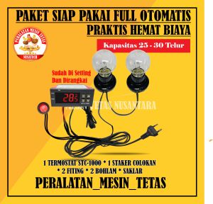 Paket Siap Pakai Termostat STC1000 Kapasitas 25-30 Butir Telur