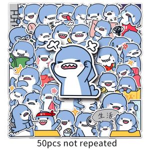 50PCS Fat Shark Animal Stickers Stationery Car Laptop Luggage Notebook Graffiti Cartoon Cute Decal Stickers