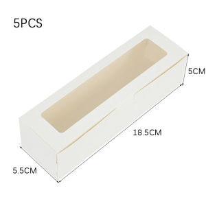 5pcs Rectangle Window Box White Kraft Candy Biscuit Gift Packaging Paper Box for Wedding Birthday Party Boxes Supplies