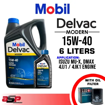 MOBIL Delvac Modern Super Defense 15W-40 Semi Synthetic 6 Liters for Isuzu MU-X DMAX 4JJ1 / 4JK1 Engine