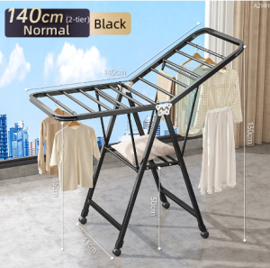 Foldable Clothes Drying Rack with Wheels Heavy Duty Windproof Floor Laundry Rack Stainless Steel Adjustable Retractable Hanger Rack Organizer for Outdoor Indoor
