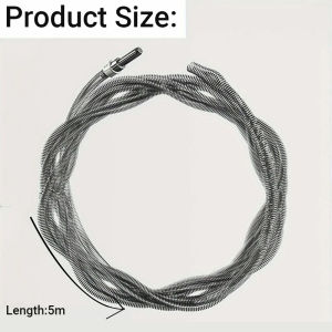 Drain Auger 5m/3m Plumbing Snake Drain Auger Hair Clog Remover Heavy Duty Pipe Drain Clog Remover for Bathtub Drain