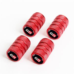 4Pcs Toyota Tires Valve Covers For Carss Automotive Parts Metal Printed Corolla Cross Hilux Yaris Etios RAV4 Flag Cylindrical With Car Logo