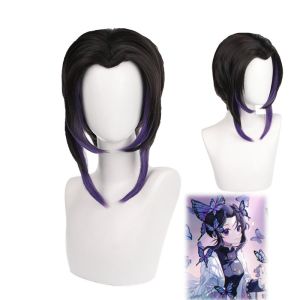 Anime Demon Slayer Kochou ShinobuKostum Cosplay Wig Haori KimonoKostum Halloween untuk Wanita