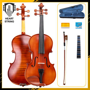 Heart String Spruce Wood Violin Set Pure Wood Fingerboard Full Size Violin with Fingerboard Stickers
