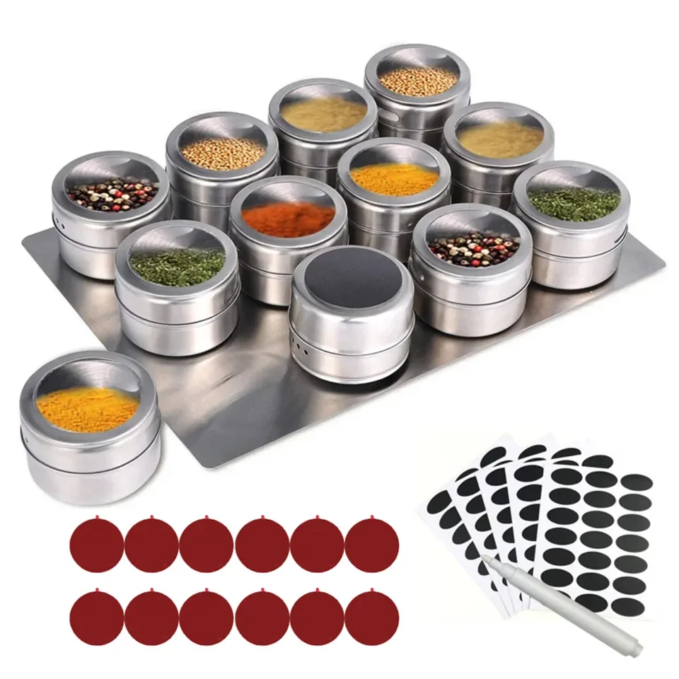 Steel spice store jars