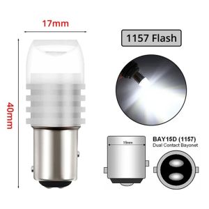 WH Red 1157 BAY15D Strobe Flashing LED Projector Bulbs For Car Tail Brake Lights Auto Turn Signal Lamp Bulb