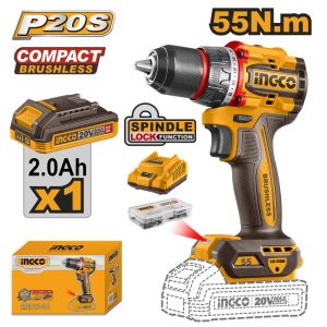 INGCO 20V LI-ION BRUSHLESS DRILL 55NM CDLI205581