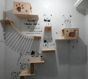Garukan 90cm Pijakan Bulat Dinding - Cat Wall - Cat Playgorund