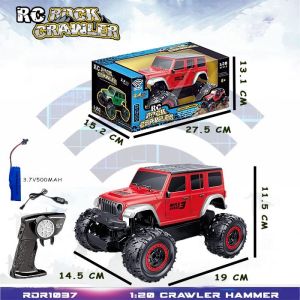 COD TERLARIS Mainan Anak Mobil Remote Control Jeep Rock Crawler Hammer RDR 1037 1:20 Mobilan RC Gratis Baterai AA 2pcs Murah