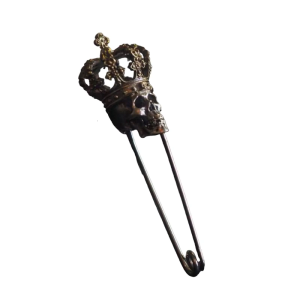 Elegant Brass Skeleton Pin Crowns Decorated Gothic For Halloween Event And Fashionable Style