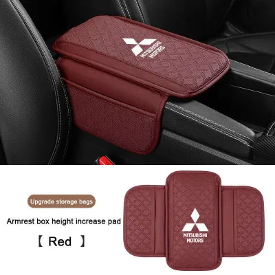 Universal PU Leather Car Armrest Box with Pocket - Elbow Support Pad For Mitsubish Ralliart Mirage G4 Triton Xpander Lancer ASX Outlander Attrage Pajero Eclipse Accessories Autolab