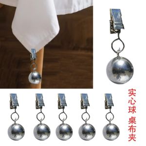 FLYING 4pcs Windproof Tablecloth Weights Clips Heavy Duty Solid Metal Ball Table Cover Pendant Clips Multifunctional Curtain Drape Holder Home Dining