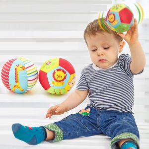 ZEEMIN Rattles for Baby Toys 0 12 Months Soft Cloth Rattle Ball with Bell Teether Babies Grasp Training Educational Toys for Newborns