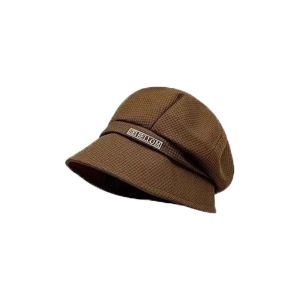 SWEET TIM แบบสบายๆ หมวกกันแดดปีกกว้าง ผ้าสีพื้น ระบายอากาศได้ดี หมวกเป็ด ง่าย ป้องกันลม หมวกชายหาดกลางแจ้ง ฤดูใบไม้ผลิ ฤดูใบไม้ร่วง