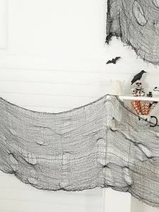 Halloween gauze black cloth Christmas escape room haunted house tablecloth-stained backdrop bar decoration ghost festival gauze
