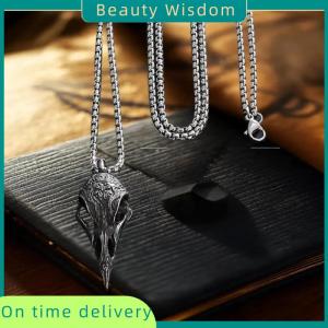 Beauty Wisdom Retro Nordic Style Crow Skull Pendant Animal Bird Necklace For Men Personalized Jewelry Lucky Amulet Gift