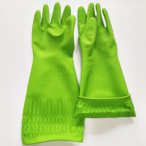 1pair Thick Household Gloves LONG SIZE Laundry Gloves Kitchen Washing Gloves Rubber Gloves