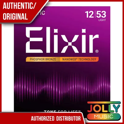 Elixir Acoustic Phosphor Bronze Acoustic Guitar Strings with NANOWEB Coating (10-47 11-52 12-53 13-53 13-56)