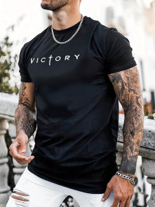 [Local Stock] VCC Outdoor Running Fitness Mens T Shirt Casual O-neck Sports Short Sleeve Loose Tops Fashion Quick Dry Workout Tee Gym T-shirt Man