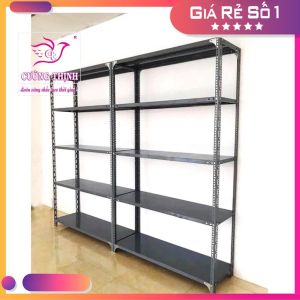 Kệ Sắt V Lỗ Đa Năng Dài 15 m x Rộng 03m x Cao 15m-2m. màu TRắng - Đen – Lắp Ghép đa năng