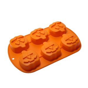 YOUSHI TOP 1/2Pcs 3D Khuôn bánh Halloween Linh hoạt Hình dạng bí ngô Khuôn nướng bí ngô Loại dùng cho thực phẩm Tự làm thủ công Khuôn nướng bánh bằng silicon Dụng cụ làm bánh trong nhà bếp