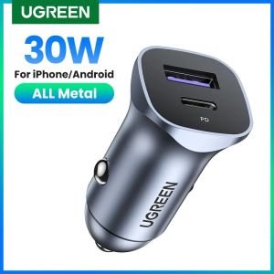 UGREEN Car Charger Dual Port USB A / USB C PD QC 30W Fast Charging