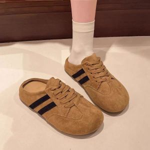 [Free Shipping] Retro-Style WomenS Outdoor Slippers New Spring/Summer Collection With Thick Soles For Added Height And A Color-Blocked Design Inspired By German Training Shoes